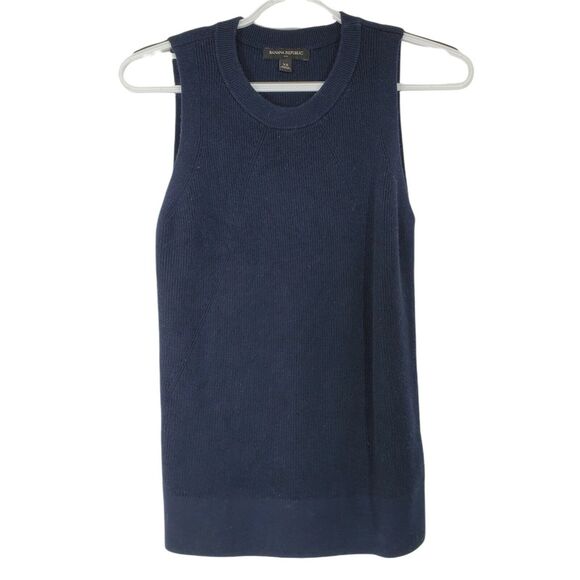 Banana Republic Tops - Banana Republic Women Sleeveless Sweater XS Knit Top Navy Blue Stretch Pullover